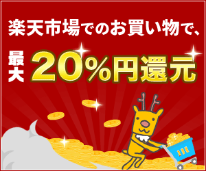 楽天市場でのお買い物で最大20％円還元